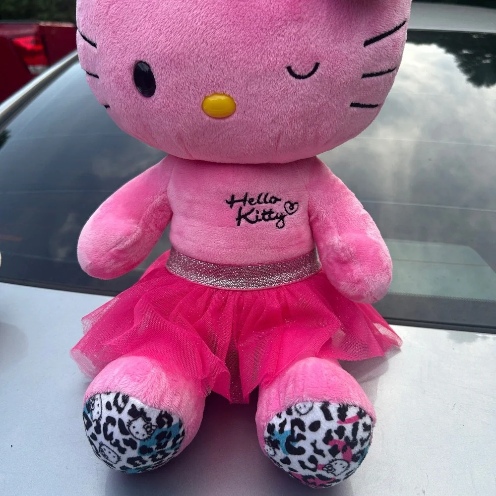 Build-A-Bear Hello Kitty Plush Pink 2012 Leopard Print Bow Tutu Stuffed Animal